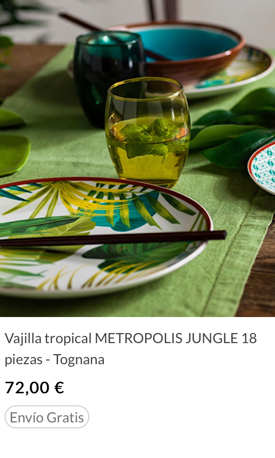 Vajilla Tropical Metrópolis Jungle - Tognana